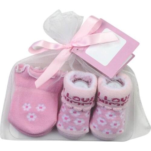 New Cartoon Baby Socks + Anti-scratch Gloves Set Newborn Infant Baby Accessories