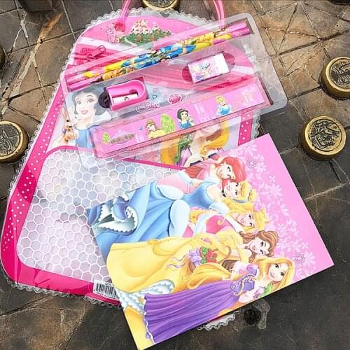 Genuine Disney Stationery Set Cartoon Painting Book Pencil Eraser Ruler Writing Combination Set School Supplies Gift