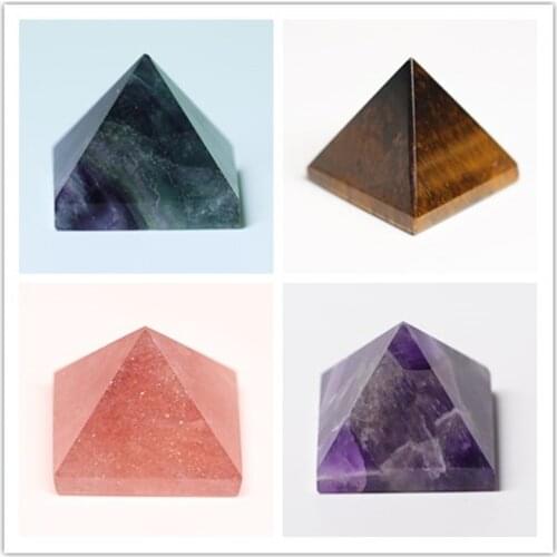 Natural Meditation Quartz Crystal Pyramid Stone Chakra Stone Healing Reiki Natural Crystal Healing Gem Home Decoration Gif