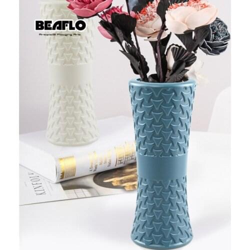 Unbreakable Plastic Flower Vase Decoration Home Imitation Glaze Flower Pot Water Planting Vases For Table Decoration Living Room