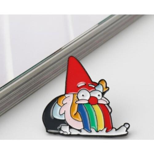 New Cartoon Funny Creative Santa Claus Rainbow Enamel Metal Brooches Bag Clothes badges Lapel Pins Jewelry For Kids Friends