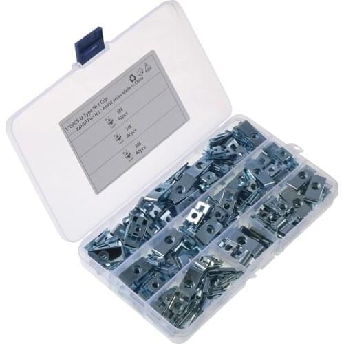 Galvanized Carbon Steel M5 U-Shaped Nut Clip Strong Panel Hardness U-shaped Speed Nut Auto Fastener Car Tool