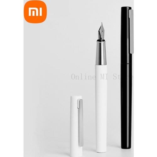 Xiaomi Kaco BRIO Black/White Fountain Pen with Ink Bag Storage Bag Box Case 0.3mm Nib Metal Inking Pen for Writing Signing Pen