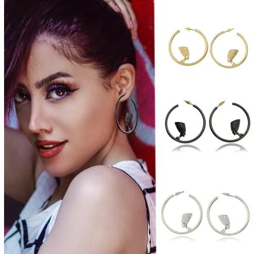 Queen Egyptian Nefertiti Big Hoop Statement Indian Earrings Jewelry For Women Halloween Goth Punk Rock Art Deco Runway