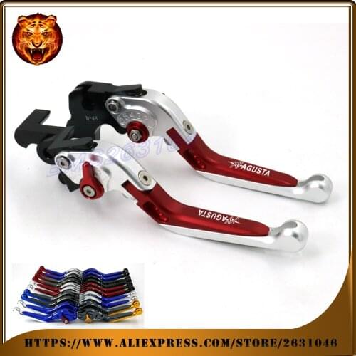 Adjustable Folding Extendable Brake Clutch Lever For MV AGUSTA BRUTAL 675 800 RACING Motorcycle with logo 2012 2013 2014 2016