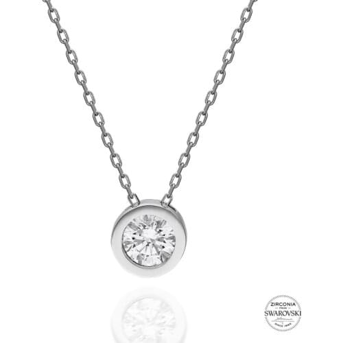 Silver 925 Sterling 4,75mm Swarovski Zirconia Cubic Zirconia Solitaire Pendant