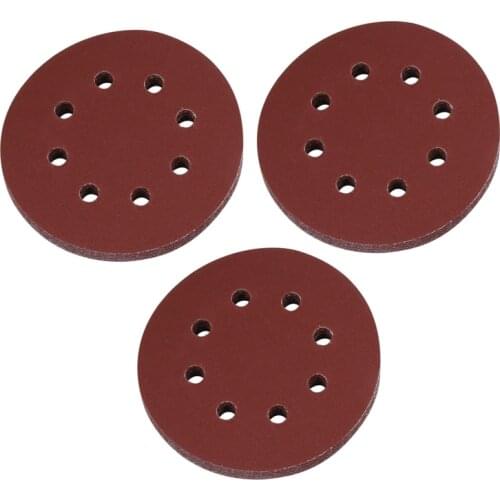 30X 5inch 125mm 8 Hole 240 Grit Sand Sanding Disc Paper Random Orbit Hook And Loop