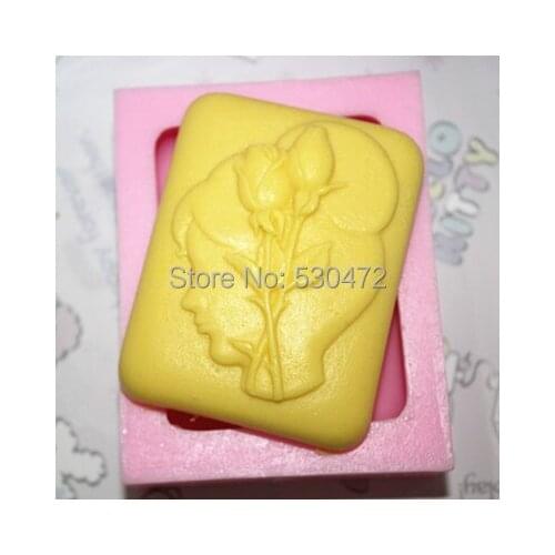 C255 rose girl shape clay pottery cake mould silicone soap Mold kitchen tools