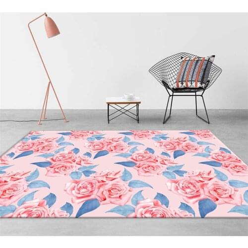 Nordic Simple Rose Rug Pink Fashion Carpet For Bedroom Girl Room Decor Bedside Rug Anti-slip Floor Mat Hallway Rug Bathroom Mat