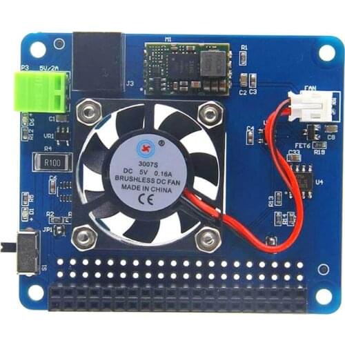 Elecrow Smart Temperature Control Fan and Power Expansion Board for Raspberry Pi/ 2B/ B+ Output: DC 5V Max 4A 7mm Thickness