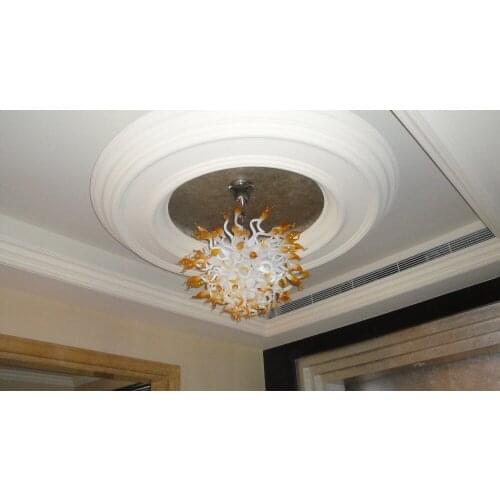 Contemporary Round Ceiling Hanging Handmade blown Glass Chandelier Light Fixture-LR353