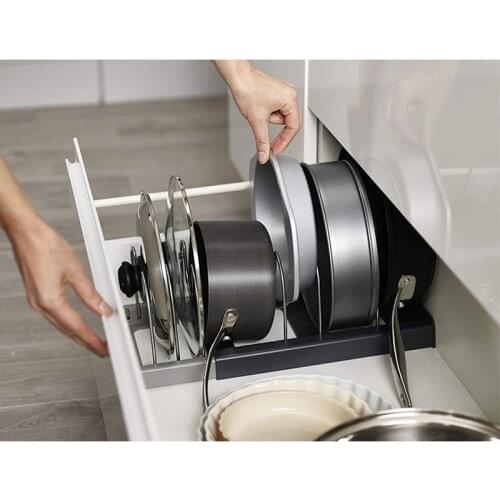 Pans Adjustable Layers Home Storage Rack Restaurant Pot Lid Holder Kitchen Cabinet Stainless Steel Cookware Extendable Bakeware