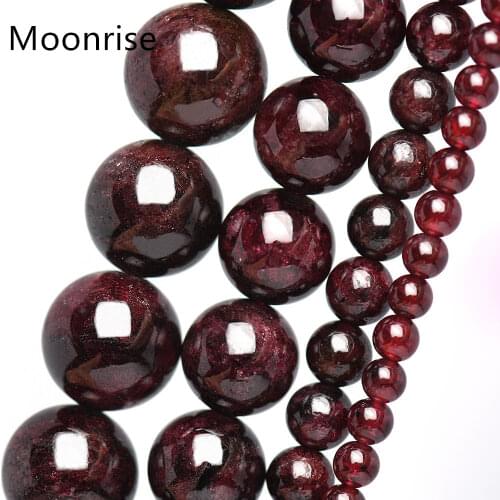 Dark Red Garnet Stone Natural Stone Beads Round Loose Beads For Jewelry Bracelet Necklace Making 15.5" HK033