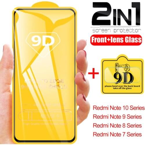 9D Screen Protector For Xiaomi Redmi Note 10 8 9 7 Pro Note 10S 9S Protective Glass For Redmi Note 10 Pro Max Camera Lens Film