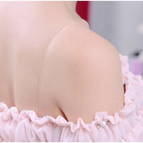 Womens Clothing Intimates Accessories Straps Transparent shoulder strap Invisible transparent hanging neck Bra straps