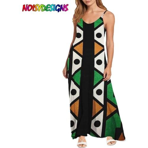 NOISYDESIGNS Women Dress 2021 Summer New Fashion Ankara African Printed Sling Women Dress Casual Chic Street Party Youth Dresss