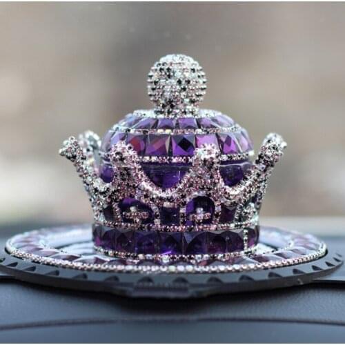 1 Piece Car Fragrance Diffuser 6 Colors Crystal Crown Car Ornaments Interior Decoration for Cars Home and Offices Decors L41A