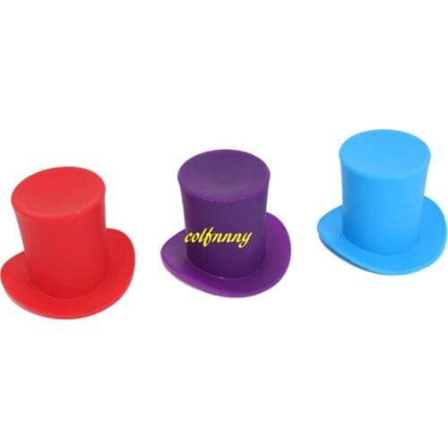 1000pcs/lot Fast shipping Cowboy cap silicone Fresh beer bottle stopper Small hat RED Wine stopper cork plug