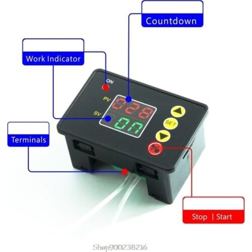 12V 24V 110V 220V LED Digital Display Time Delay Relay Switch T2310 Normally Open Microcomputer Time Controller N04 Dropship