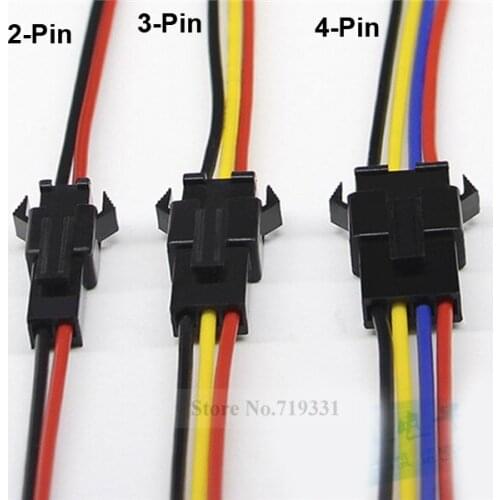 20sets SM 2.54mm 2.5 2P 3P 4P 5P 2 Pin Female and Male Connector with Wired