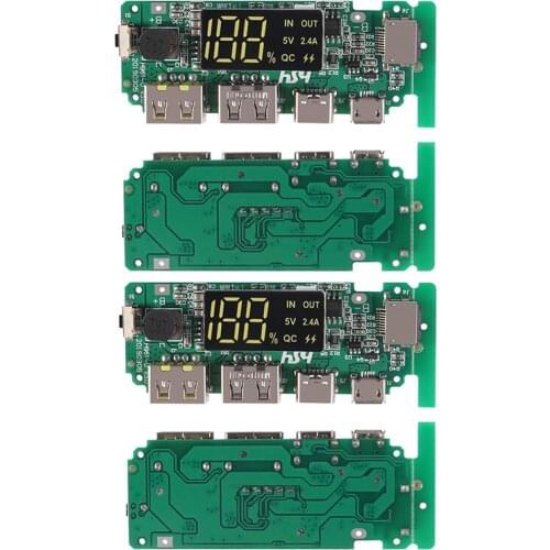 USB 4PC 18650 DIY Dual Power Bank Board Charging Board 5V 2.4A Mobile Power Bank Module Lithium Battery Charger Board Protection