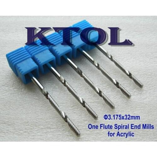 5PCS 3.175*32MM 1 Flute Solid Carbide Milling Cutter Lathe Wood Cutting Tools for Machining,Professional Acrylic Cutter Knife