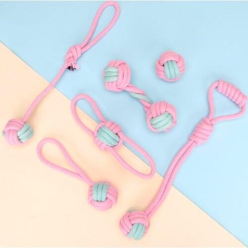 6 Pcs Pet Dog Toy Cotton Rope Chew Toys for Small Dogs Puppy Outdoor Non-toxic Pull Chewing Ball Toy Bulldog Pitbull Chihuahua