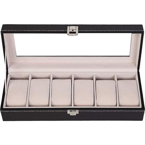 6 Slot Watch Box Portable Travel Zipper Case Collector Storage Jewelry Storage Box Multi-functional Bracelet Display Case