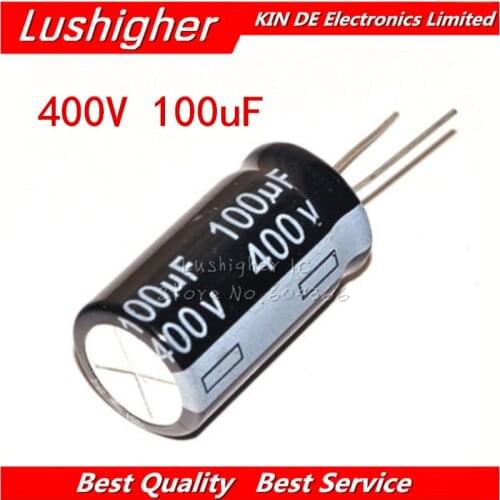 5PCS 400V100UF 18*30mm 100UF 400V 18x30 mm Aluminum Electrolytic Capacitor DIP