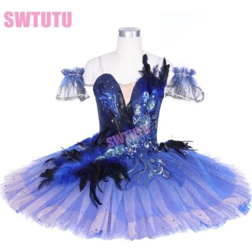 Children navy blue swan lake ballet tutu women girls professional classical ballet tutu costume adult BT9240