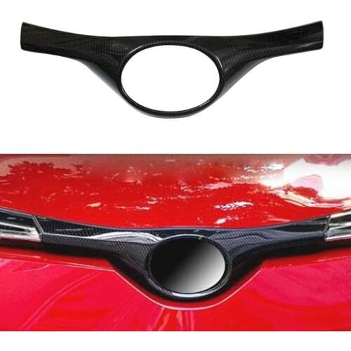 For Toyota CHR 2016 2017 2018 Carbon Fiber Style ABS Chromium Car Front Hood Grill Grille Cover Trim Accessories Ccar Styling