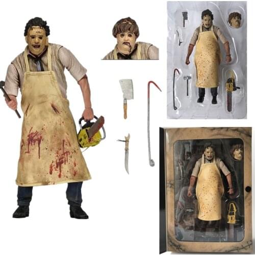 18cm NECA 40th Anniversary Ultimate Leatherface Classic Terror Movie The Texas Chainsaws Massacre PVC Action Figure Gift Doll