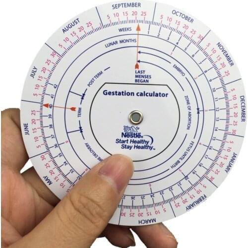 Gestation Calculator wheel pregnancy goniometer expected date of birth calculator