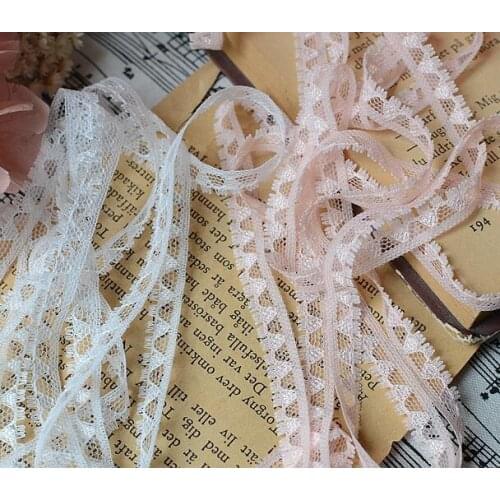 20 Meters/Lot Milk White Pink New Selling Lace Ribbon Embroidered Net Lace Trim Fabric For Sewing Decoration