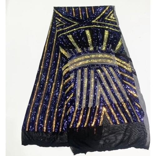 New Fashion Purple And Gold Sequins Naples Italy Stretch Lace Fabric For Noble Lady Prom Dress Sewing Elastic Sequined Material