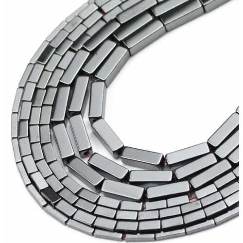 Square cube Natural stone Black Hematite beads Rectangle Loose Spacer Beads For Jewelry Making DIY Bracelet Necklace Earrings