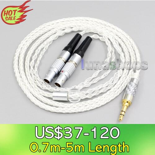LN006554 2.5mm 4.4mm XLR 3.5mm 8 Core Silver Plated OCC Earphone Cable For Focal Utopia Fidelity Circumaural Headphone
