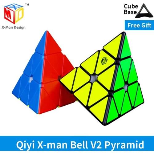 Magic Cube Qiyi X man Bell V2 Design Pyramid Bell V1 3x3x3 Magnetic Cube Xman Pyra 3x3x3 Cube Professional Puzzle Toys for Boys