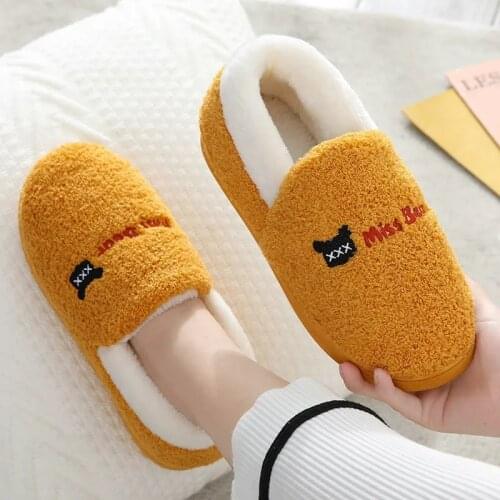 Furry Home Slippers for Women Winter Plush Non-Slip heel Slippers Couple Shoes Soft indoor outdoor slippers Female 2021 New