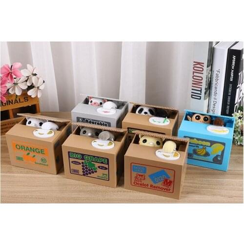 Cartoon cat Steal Coin Money Box Gift Cartoon animal Saving Banks Automatic storage of coins Piggy Bank