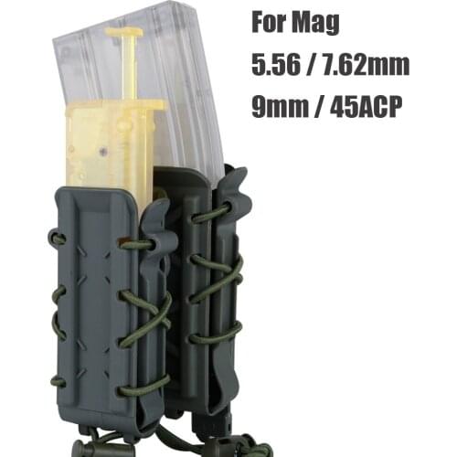 Molle Pistol Mag Pouch Tactical Airsoft Magazine Pouch Holster Set Rifle 5.56 7.62 9mm Fastmag Belt Clip Nylon Pouches