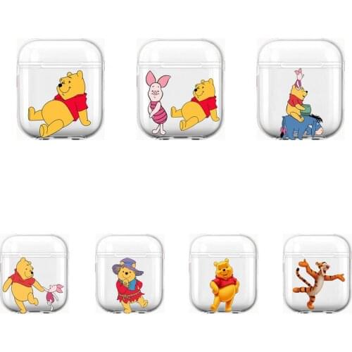 Winnie the Pooh Soft Silicone Cases For Airpods 1/2 Protective Bluetooth Wireless Earphone Cover For Air Pods Charging Box Bags