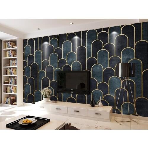 Bacal Removable 3D Wallpaper Mural Geometric Wallpapers Modern Art Deco Black 5d Vintage Wall Paper Home Decor