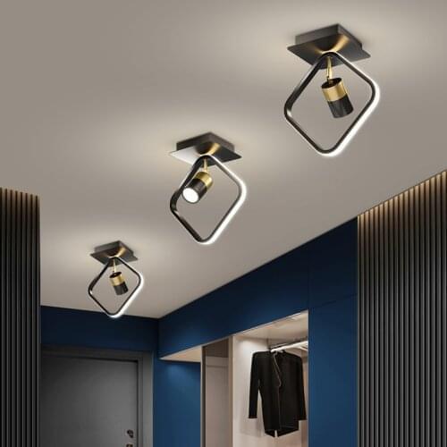 Black New modern led ceiling lights for living room bed room office Corridor Spot Lamp