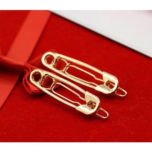 New Paper Clips Design Golden Silver Plated Metallic Hair Clips and Pins Hairgrips for Women Hair Jewelry