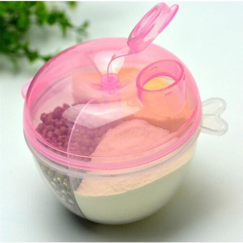Portable Milk Powder Box Plastic Three Lattices Milk Container Baby Turn Milk Powder Storage Compartment Rotating Storage Box