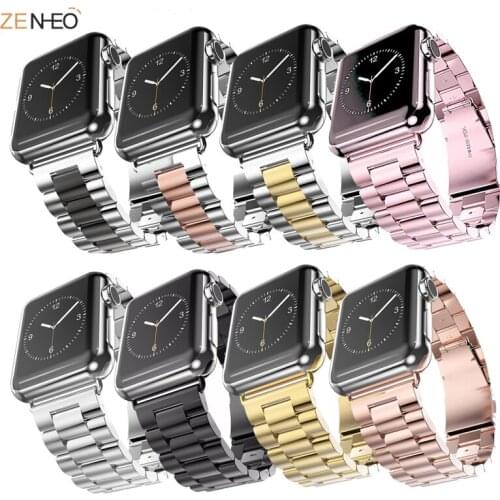 For Apple Watch 6 5 4 3 2 1 42mm 38mm 40MM 44MM Metal Stainless Steel Watchband luxury Strap for iWatch Series Accessories