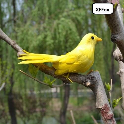 Cute simulation yellow bird model foam&furs lifelike small bird doll gift about 16cm xf0581
