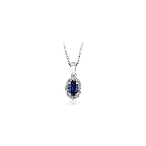 Symbol Gold 0.44 Carat Diamond Sapphire Necklace Fashion Jewelry Stylish Brilliant Eye-catching Pendant For Women