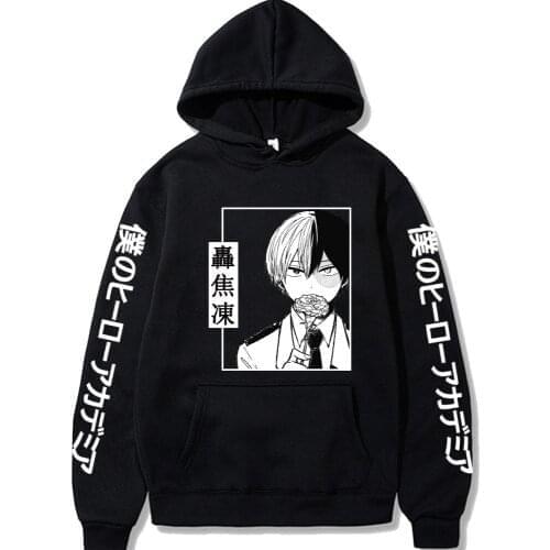Anime My Hero Academia Hoodies Kawaii Manga Boy Shouto Todoroki Boku no Hero Academia Harajuku Long Sleeve Men Women Sweatshirts